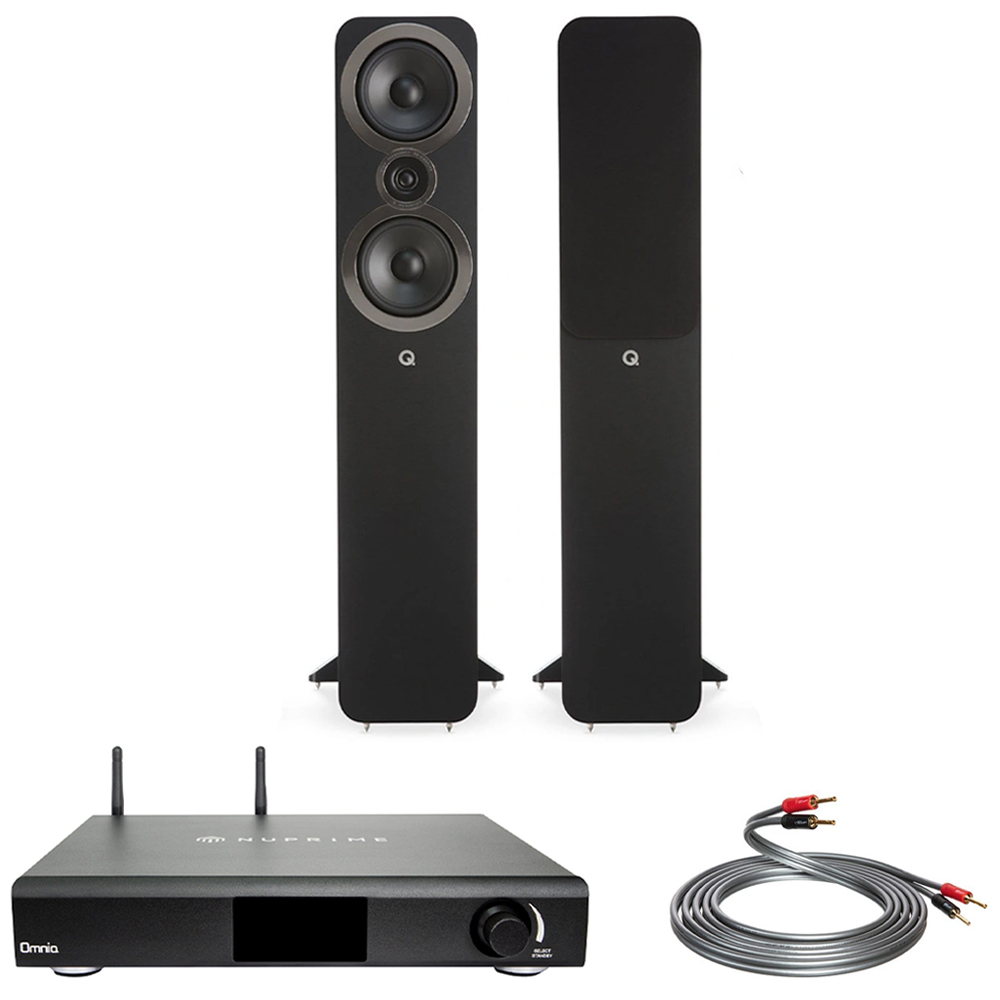 NuPrime Omnia A200 - Q Acoustics 3050i Black - QED XT40i 3M. Hi-Fi Müzik Sistemi